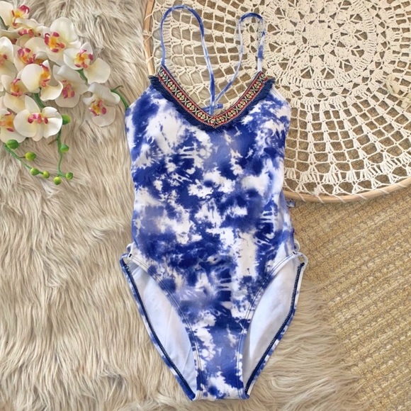 Altar’d State Tie Dye Fringe One Piece Swimsuit S - Picture 3 of 8